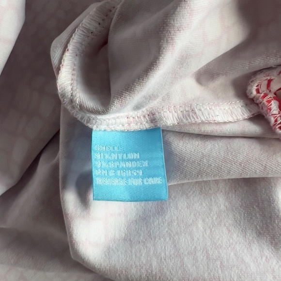 J. McLaughlin pull over print tunic top M Catalina cloth geometric nylon v-neck - Picture 5 of 5